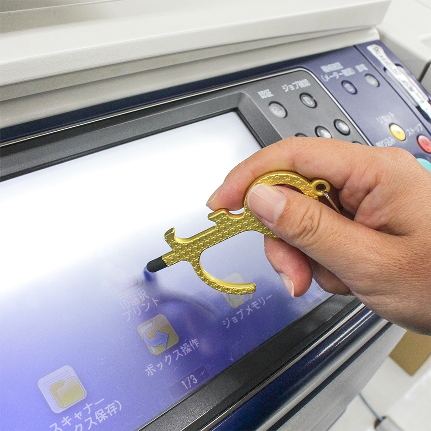 【お買い得品】ドアオープナー リールキーホルダー付き ゴールド・シルバー