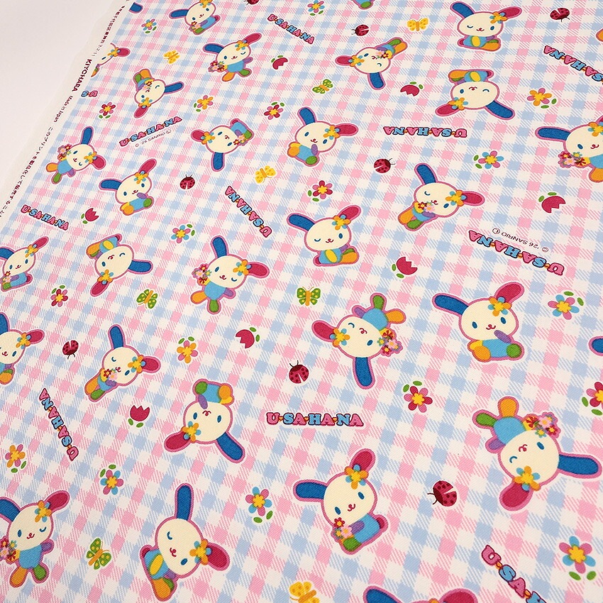 サンリオ ウサハナ チェック オックス 50cm単位 | オックス | 手芸用品