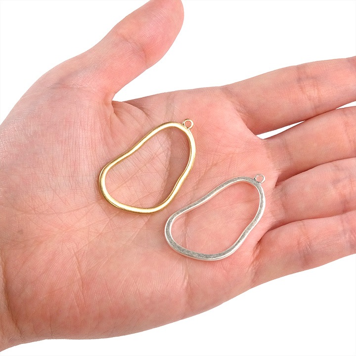 【お買い得品】メタルウォンメッキ 変形フープ カン付 1ヶ