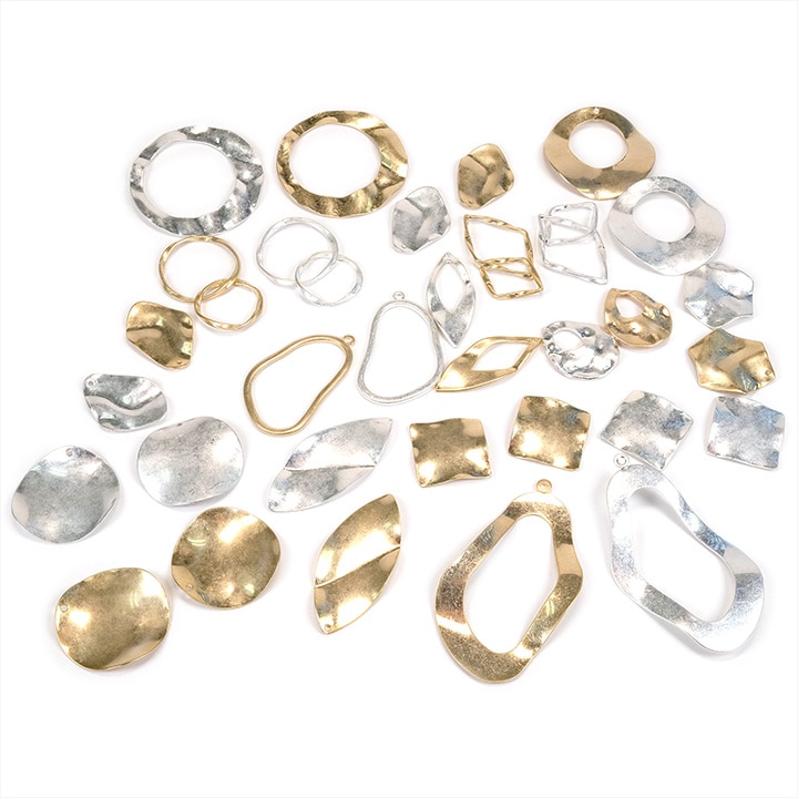 【お買い得品】メタルウォンメッキ 変形フープ カン付 1ヶ