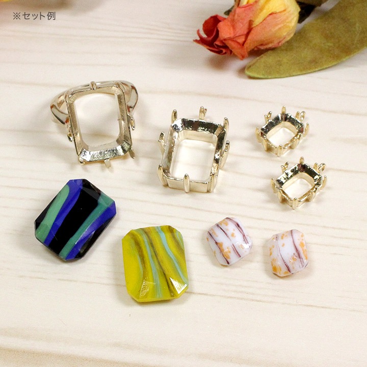 【お買い得品】チェコガラスストーンアクセサリーセット