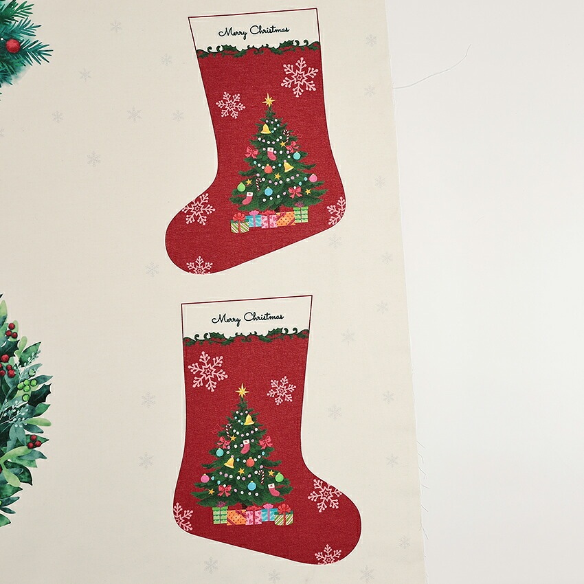 Xmas Collection クリスマスアソートパネル 108×76cm カットクロス