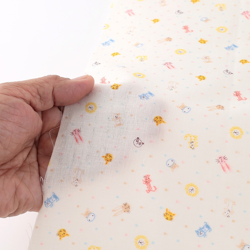 【お買い得品】カットクロス フルテクト動物 ダブルガーゼ 50cm