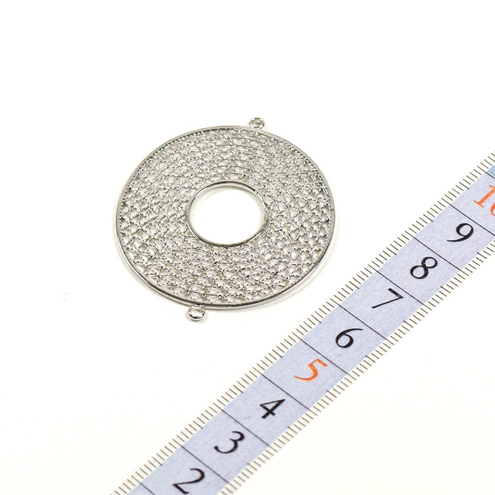 【お買い得品】CraftCafe メタルスカシパーツ 両カン付きラウンド 約40mm