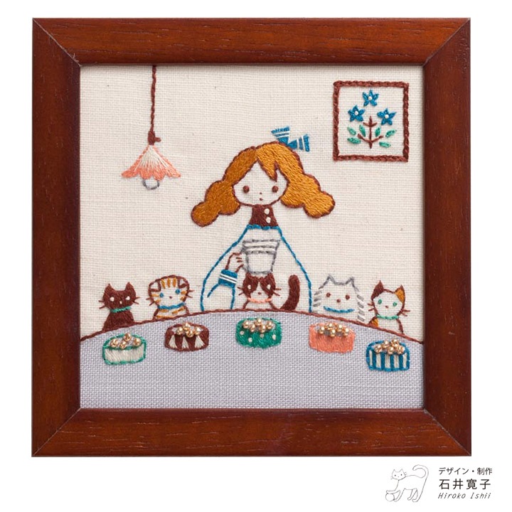 フランス刺しゅうキット COSMO(ルシアン) 石井寛子 ねこと暮らす毎日