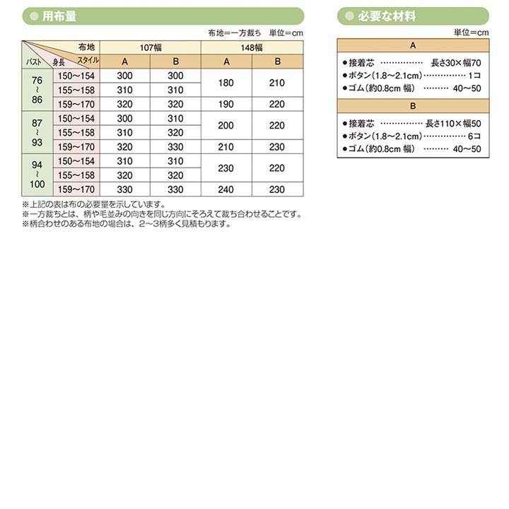 型紙 フィットパターンサン おとなのスモック 6027