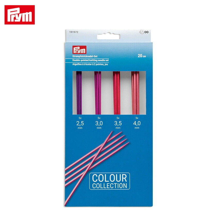 Prym プリム ダブルポイント棒針5本針 アルミ20cm 2.5/3.0/3.5/4.0mm 4