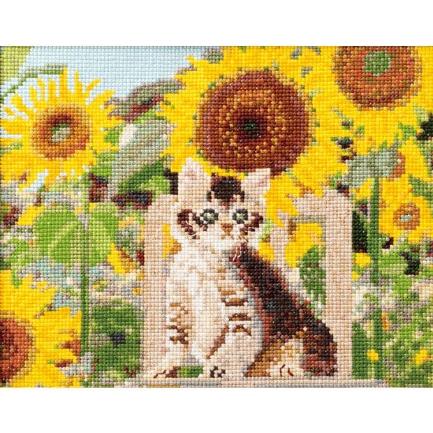 クロスステッチキット COSMO(ルシアン) Cat & Flower ひまわり
