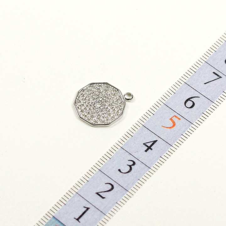 【お買い得品】CraftCafe メタルスカシパーツ カン付き十角 約15mm 1個入り