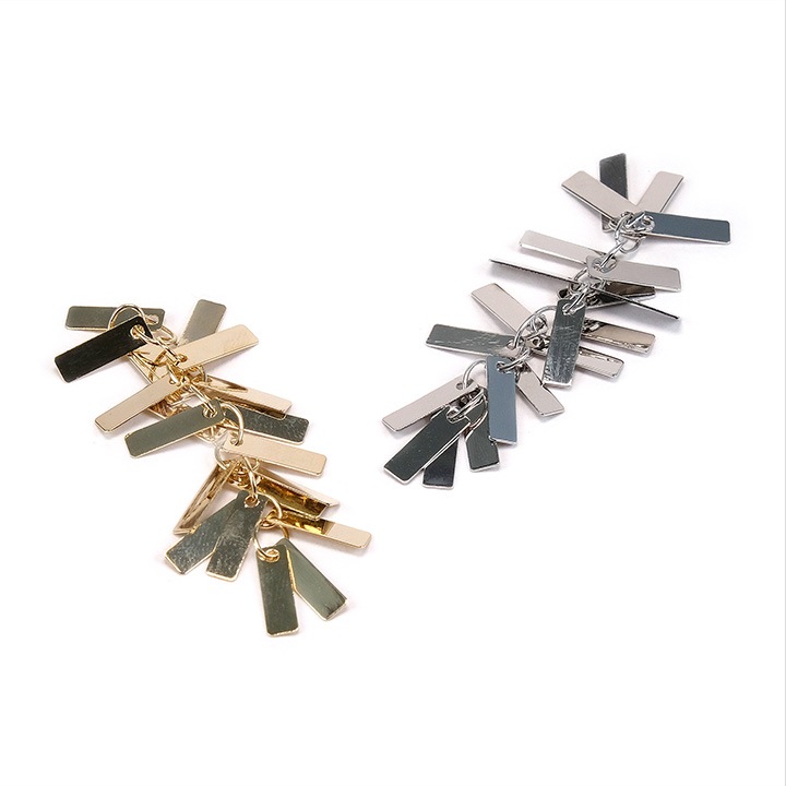 CraftCafe 下がりパーツ 長方形チェーン 約50mm ゴールド/シルバー 1個入り