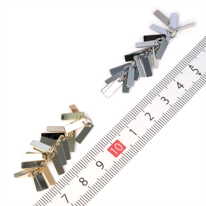 CraftCafe 下がりパーツ 長方形チェーン 約50mm ゴールド/シルバー 1個入り