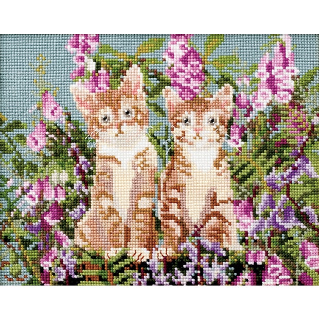クロスステッチキット COSMO(ルシアン) Cat & Flower ツインズ