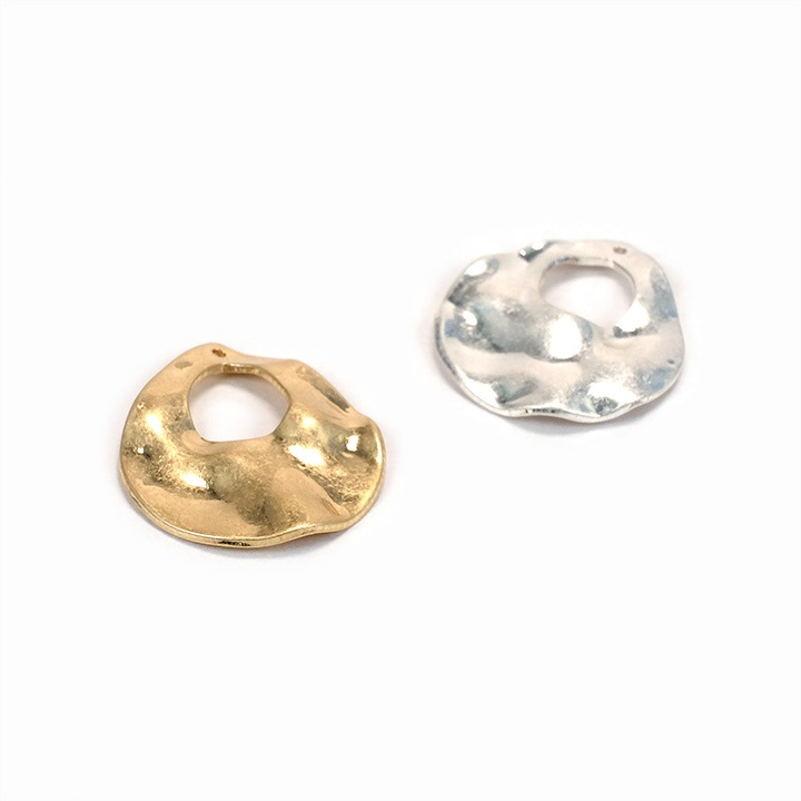 【お買い得品】メタルウォンメッキ しずくくりぬき 波線 約24mm 1ヶ