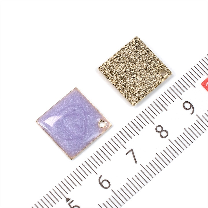 【大処分】メタルエポ 四角プレートサンディング 1穴 ゴールド 19×19mm 2ヶ