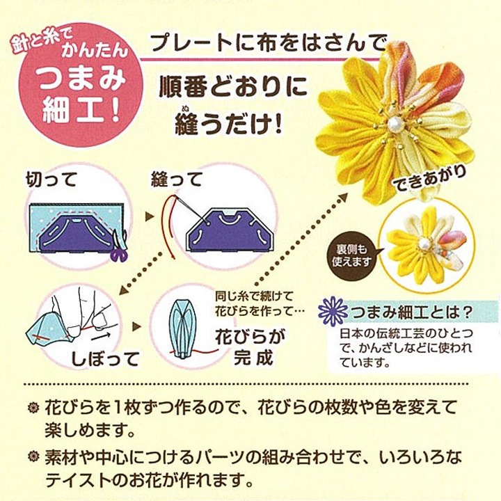 クロバー つまみ細工プレート 剣ひだつまみ SS 57-463