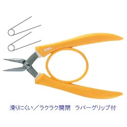 ビーズ　工具類　便利用具　ステンレスヤットコ 両丸(ラバーグリップ)