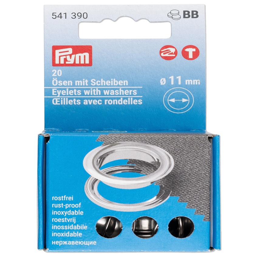 Prym プリム 片面ハトメ 内径11mm シルバー 20組 541390 