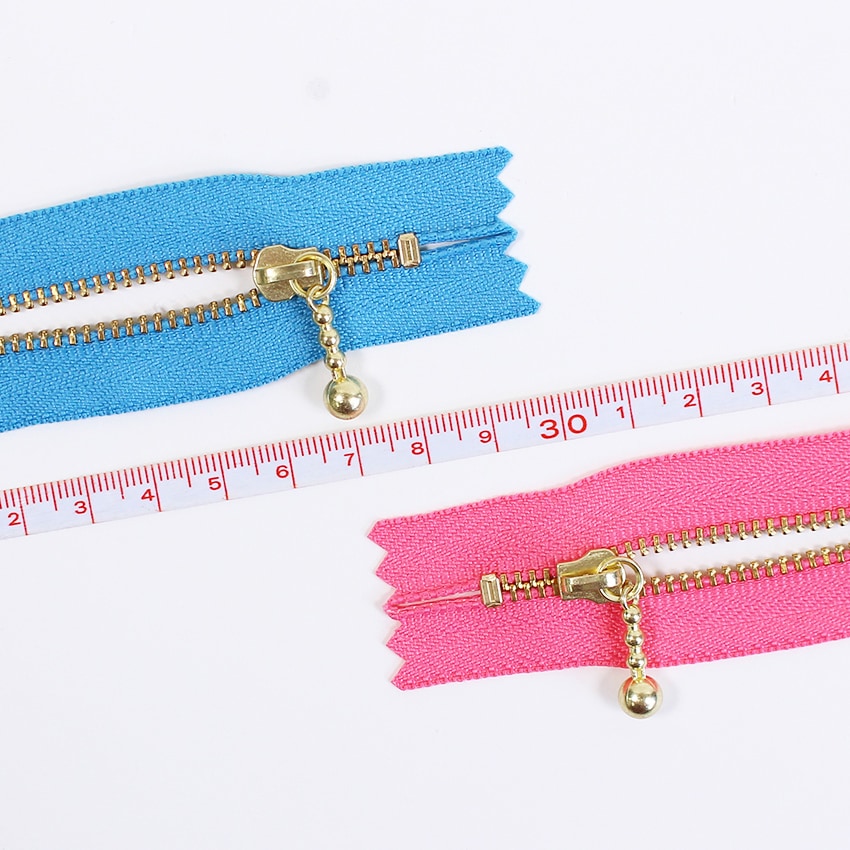 YKK 玉付きファスナー 10cm メタルゴールド 3MGC-10 PI系 BL系 