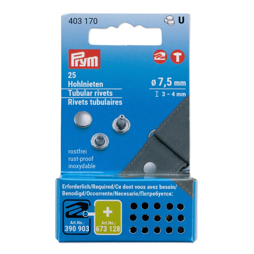 Prym プリム 両面カシメ 直径7.5mm シルバー 25組 403170 