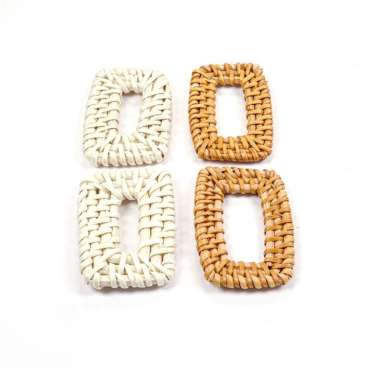 【お買い得品】ラタン四角フープ 約40×30mm 2ヶ