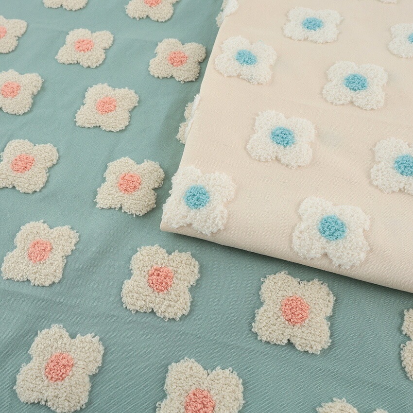 Tufting like 小花柄 タフティング風 凹凸刺繍 50cm単位 | 花柄