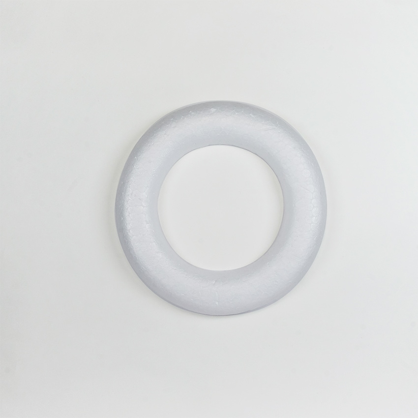 発泡リース 15cm 裏平タイプ リースベース スチロール | スチロール材