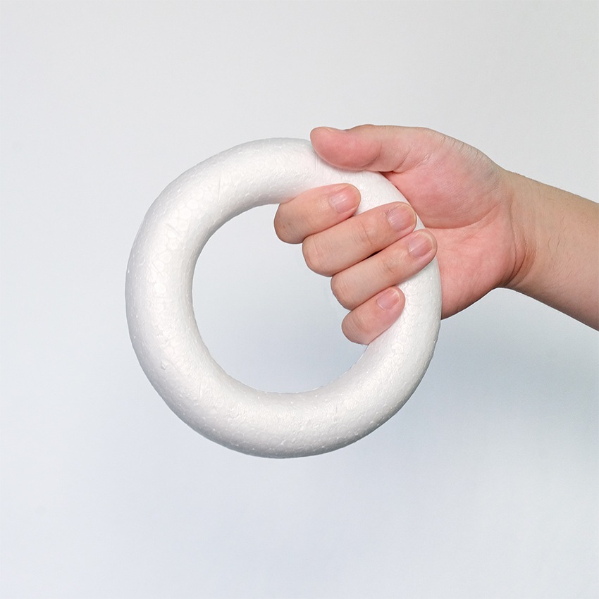 発泡リース 15cm 裏平タイプ リースベース スチロール | スチロール材