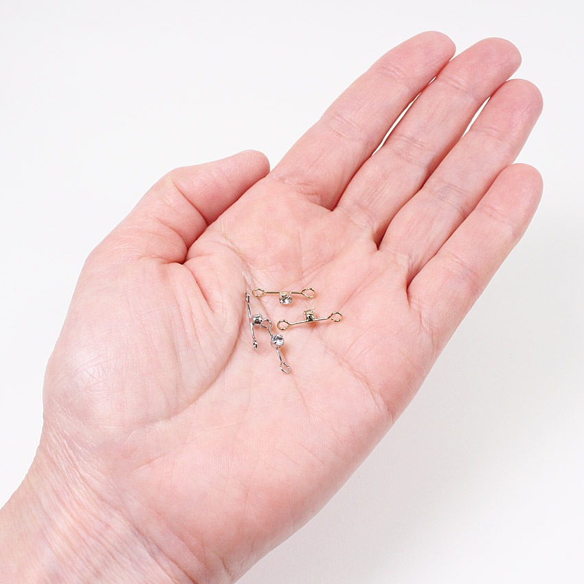 ダブル9ピン ストーン付 約16mm 2ヶ入