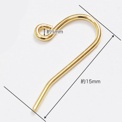 ビーズ　アクセサリー金具　イヤリング・ピアス　フックピアス金具 ゴールド