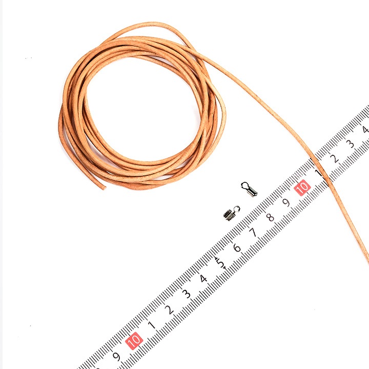 革紐丸 留具付2mm 1m