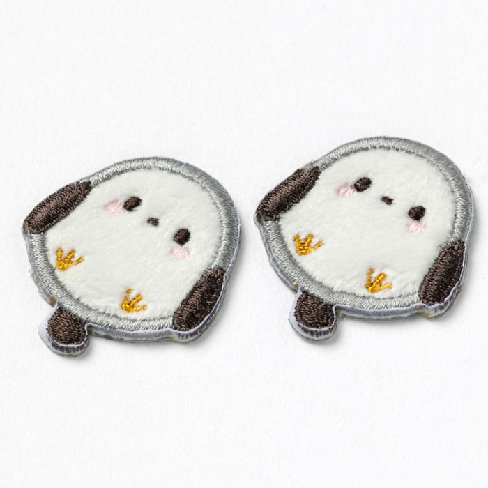ぬいぱっち ふわふわ ワッペン シール アイロン 両用タイプ 2way | ち