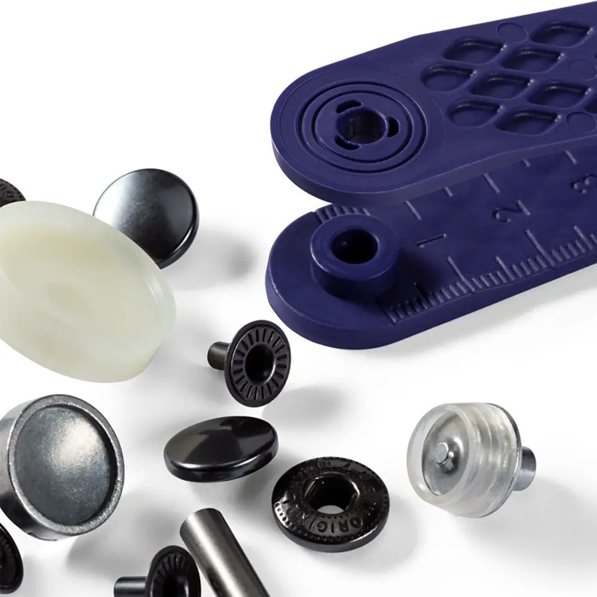 Prym プリム 脱着しやすい アノラックスナップ 12mm BK ブラック 10組 取付けコマ付き 390339 