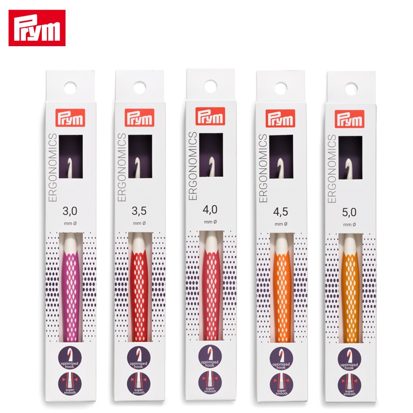 Prym プリム エルゴノミクス かぎ針 3.0mm(約5/0号)・3.5mm(約6/0号)・4.0mm(約7/0号)・4.5mm(約7.5/0号)・5.0mm(約8/0号)