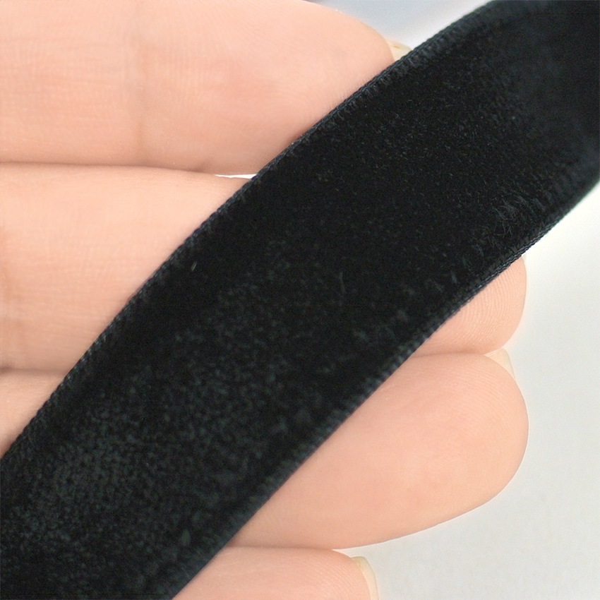 CraftCafe 両面別珍リボン 18mm FK-109 50黒 50cm単位 | リボン | 手芸