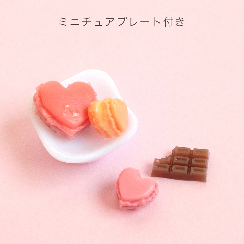 シリコンモールド ミニチュアスイーツ ハートマカロン チョコレート 皿