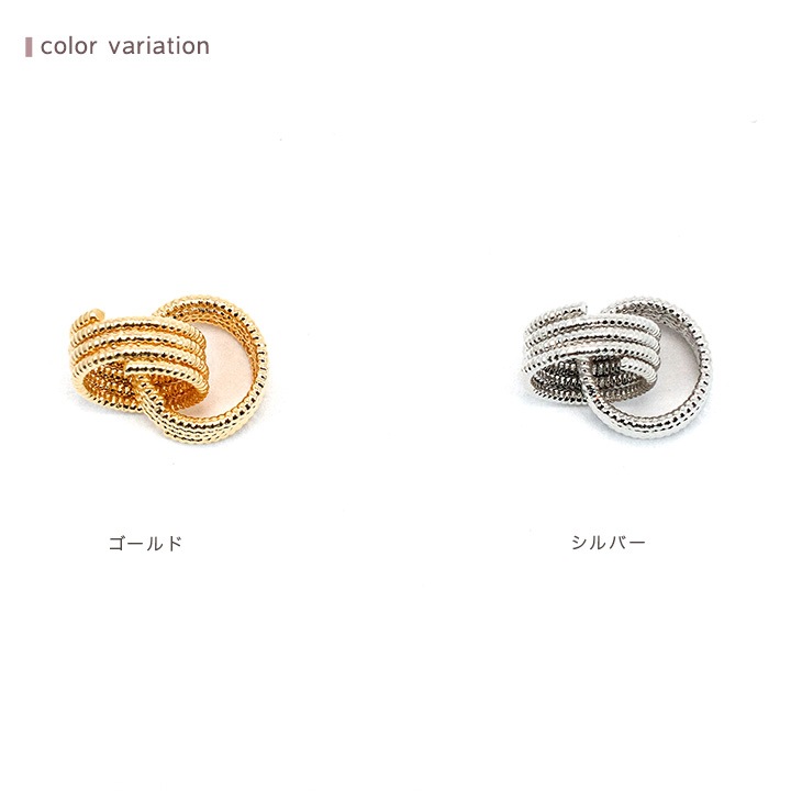 CraftCafe メタルツイストコイルリング2連 約10mm ゴールド・シルバー 1ヶ