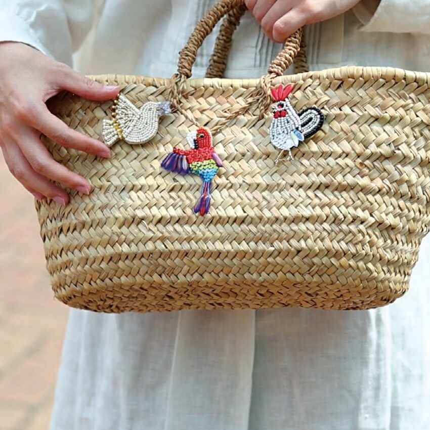 アート　ブローチ　鳥　時計　布　ビーズ　刺繍　芸術 トーホー TOHO ビーズ刺繍で作る ブローチキット TORI 鳥 | ブローチ