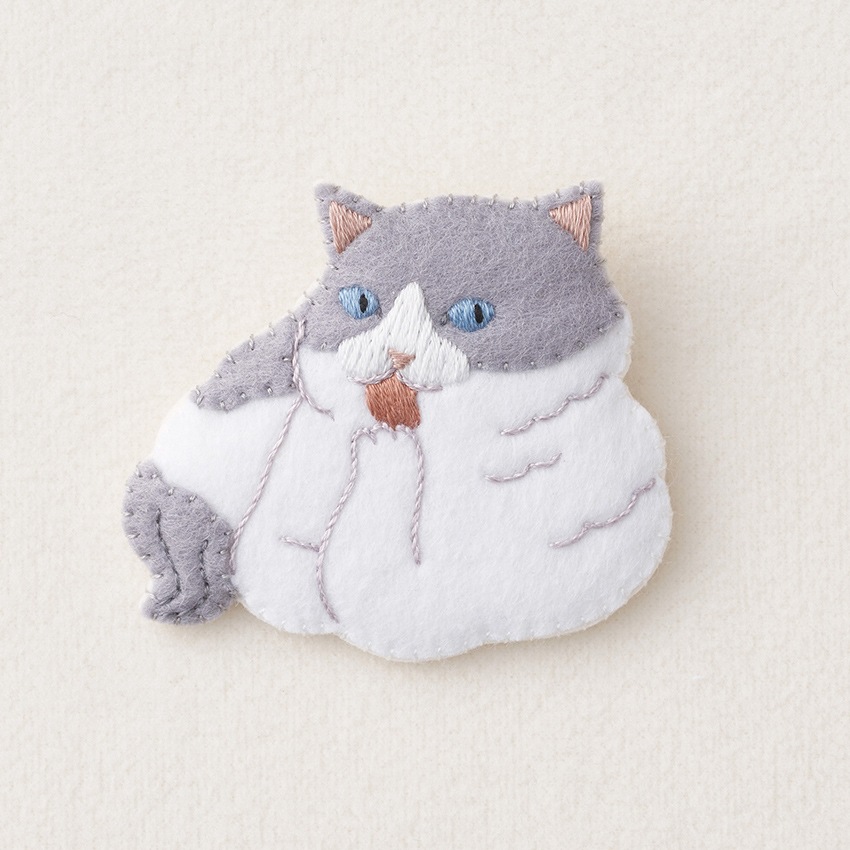 フェルトと刺繍でつくる猫のブローチ キット ラグドール NSB-6