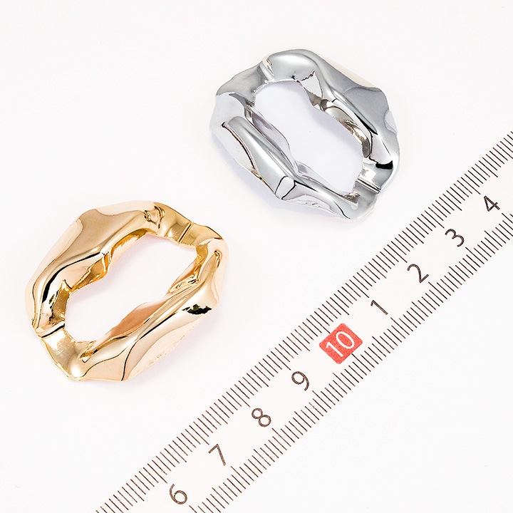 【お買い得品】ツールフリーメタル 変形喜平フープ 約40×31mm 1ケ