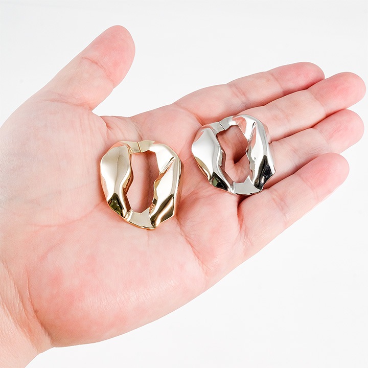 【お買い得品】ツールフリーメタル 変形喜平フープ 約40×31mm 1ケ