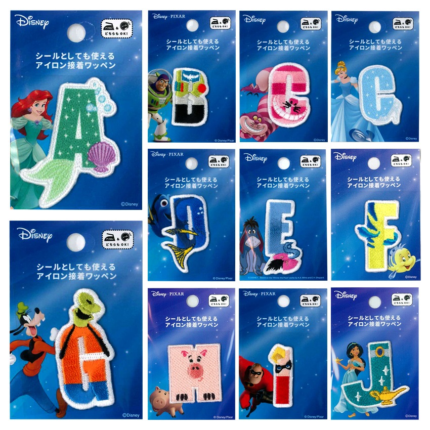 ディズニー アルファベットワッペン A～J | キャラクターワッペン