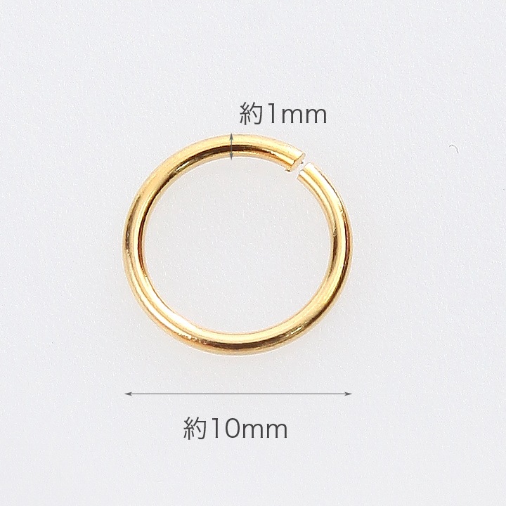 Svp27【線径2.0mm 内径10mm】 k18 ゴールド 刻印付き 丸カン v125g 