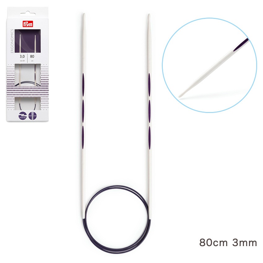 Prym エルゴノミクス輪針80cm3本セット 2.5mm(約1号)・3.0mm(3号)・3.5mm(約5号)