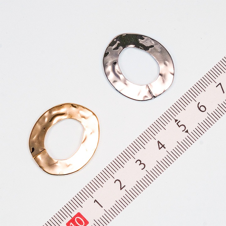 【お買い得品】ツールフリーメタル 槌目フープ 約27×24mm 2ヶ