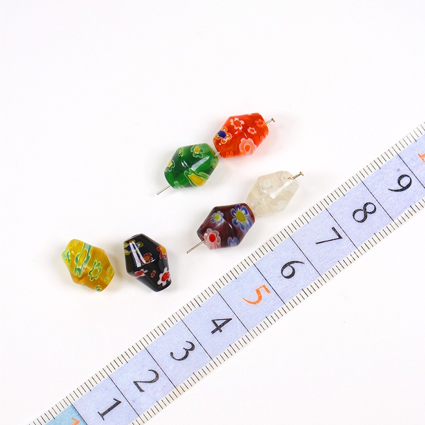 ミルフィオリガラス18 変形 ミックス 約10×12mm 6ヶ入り