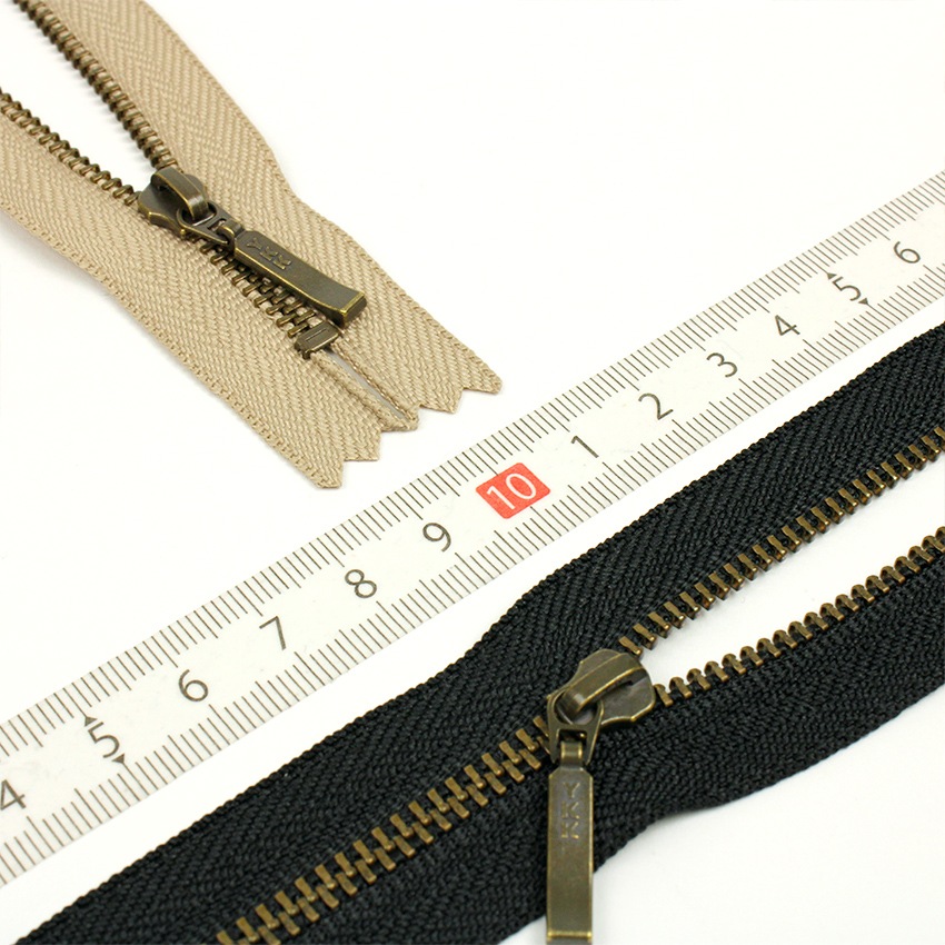 YKK ファスナー 20cm メタルファスナー アンティークゴールド 3GKB-20 スライダー 