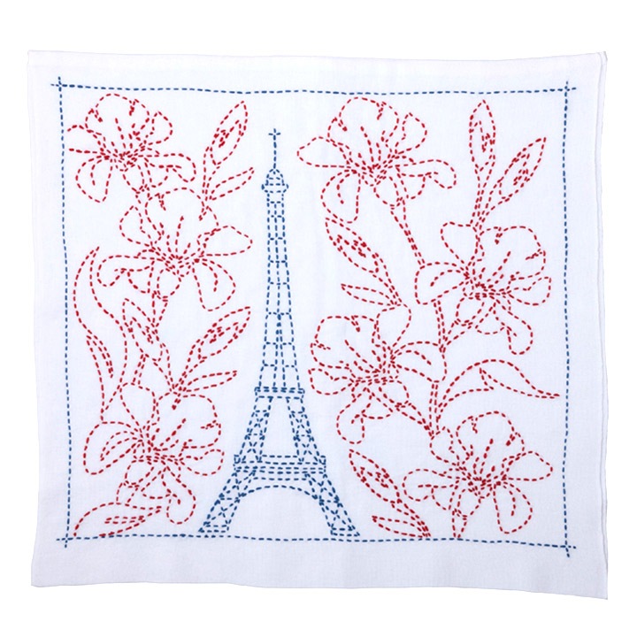 刺し子キット チューリップ 花ふきん SASHIKO WORLD France エッフェル