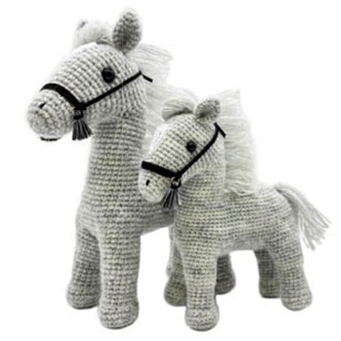 alize AngoraGold(アンゴラゴールド)で編む あみぐるみ親子馬