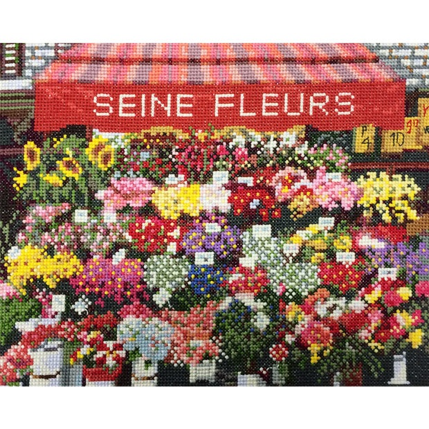 6枚セット フランス ブロカント直輸入　パリ風景プ クロスステッチキット COSMO(ルシアン) フランスの風景 パリの花屋さん