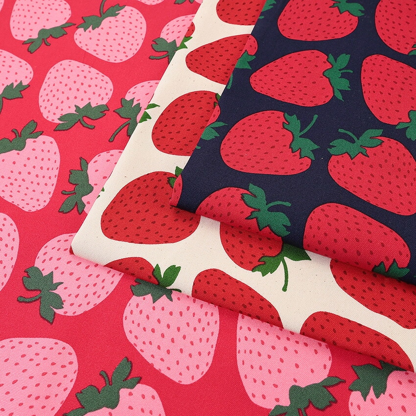 Strawberry Party! いちごビッグ オックス 50cm単位 | オックス | 手芸